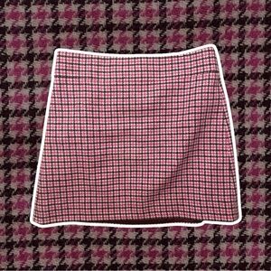 J. Crew Houndstooth Pink Wool Skirt